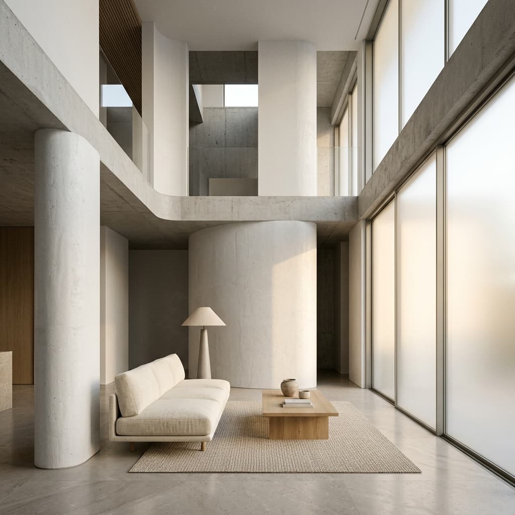 Organic Villa Atrium detailed rendering visual 2